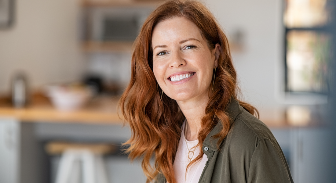 Middle aged woman smiling